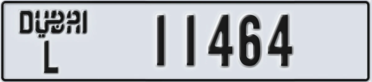 UAE License Plate Dubai L 11464