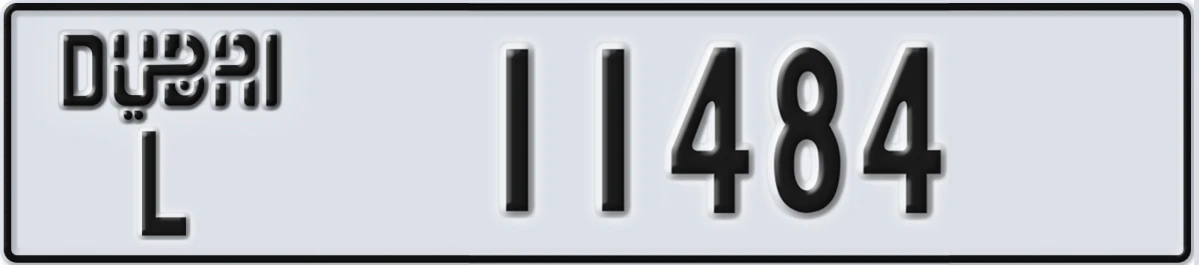 UAE License Plate Dubai L 11484