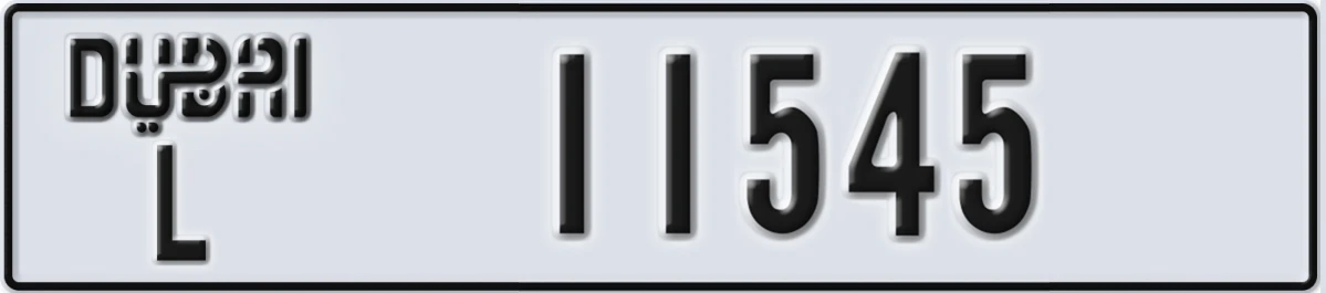 UAE License Plate Dubai L 11545