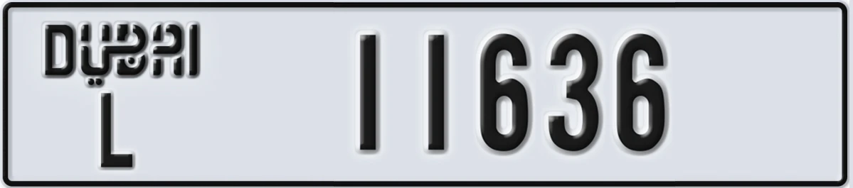 UAE License Plate Dubai L 11636
