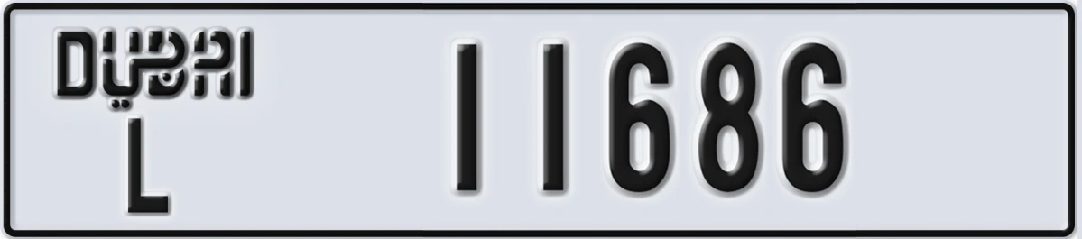 UAE License Plate Dubai L 11686