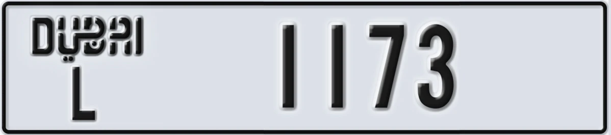 UAE License Plate Dubai L 1173
