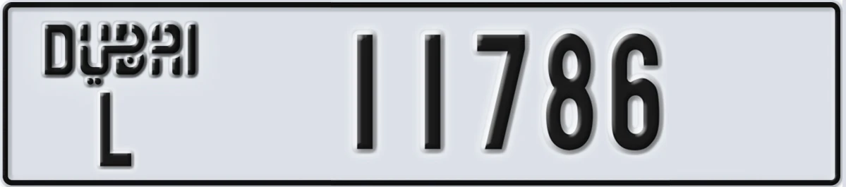 UAE License Plate Dubai L 11786
