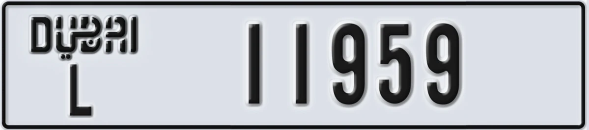 UAE License Plate Dubai L 11959