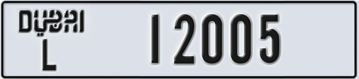 UAE License Plate Dubai L 12005