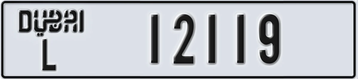 UAE License Plate Dubai L 12119