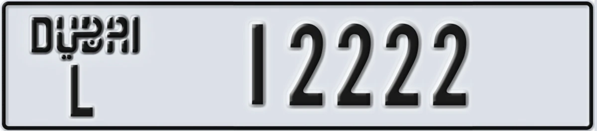 UAE License Plate Dubai L 12222