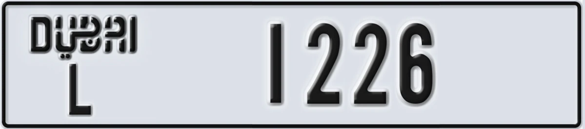 UAE License Plate Dubai L 1226