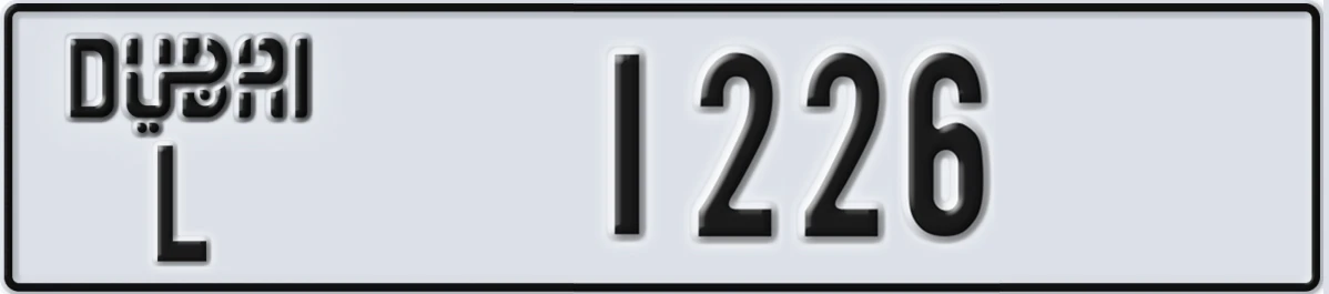 UAE License Plate Dubai L 1226
