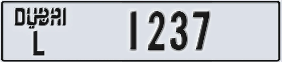 UAE License Plate Dubai L 1237