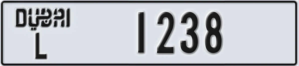 UAE License Plate Dubai L 1238