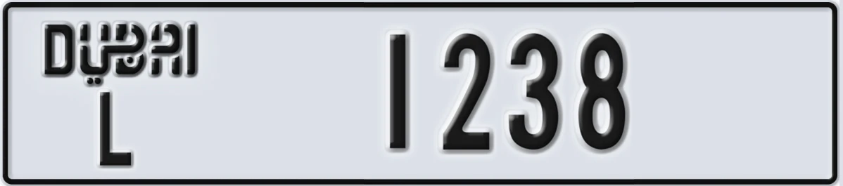 UAE License Plate Dubai L 1238