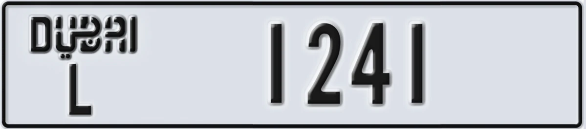 UAE License Plate Dubai L 1241