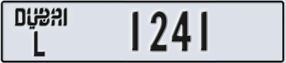 UAE License Plate Dubai L 1241