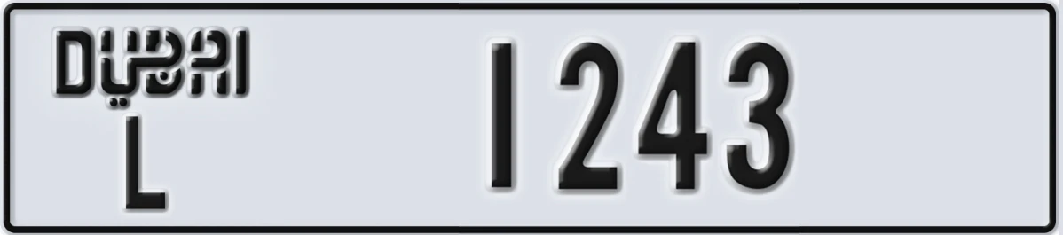 UAE License Plate Dubai L 1243