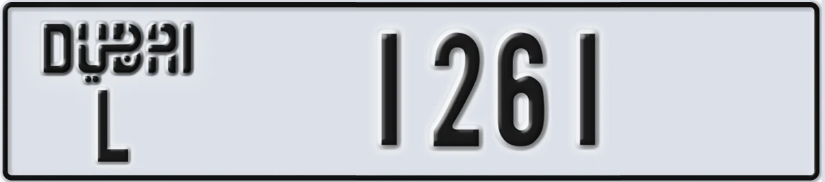 UAE License Plate Dubai L 1261