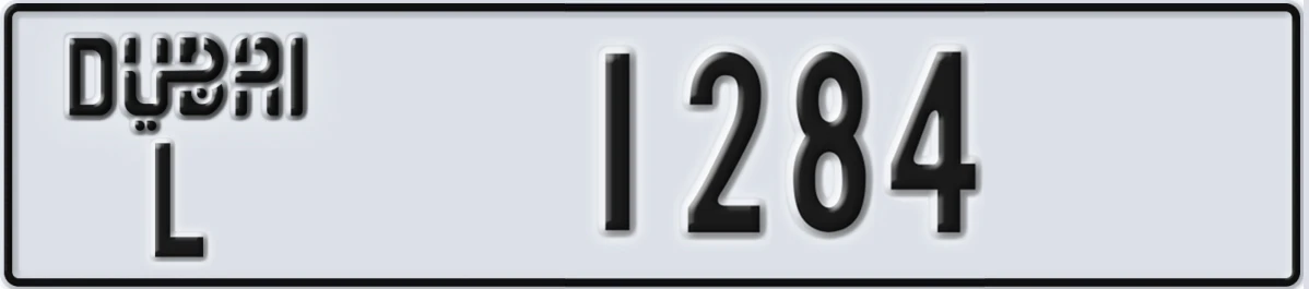 UAE License Plate Dubai L 1284