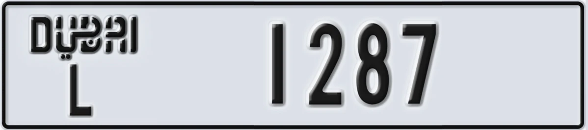 UAE License Plate Dubai L 1287
