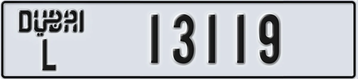 UAE License Plate Dubai L 13119