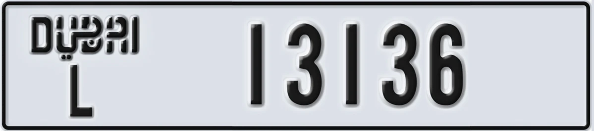 UAE License Plate Dubai L 13136