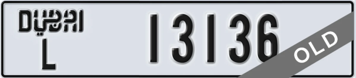 UAE License Plate Dubai L 13136