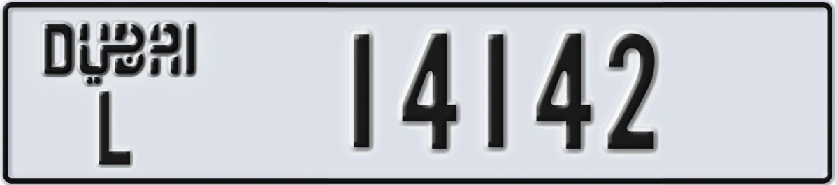 UAE License Plate Dubai L 14142