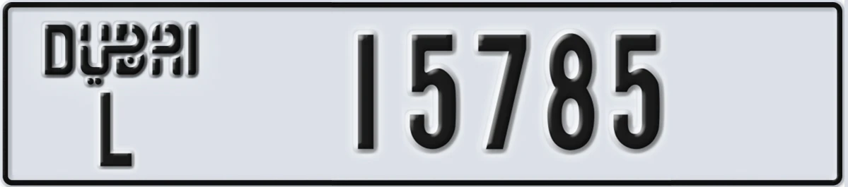 UAE License Plate Dubai L 15785