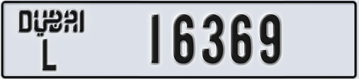 UAE License Plate Dubai L 16369
