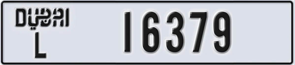 UAE License Plate Dubai L 16379