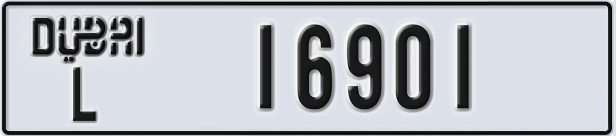 UAE License Plate Dubai L 16901