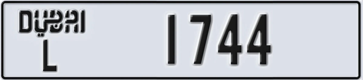 UAE License Plate Dubai L 1744