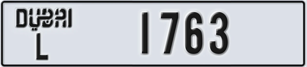 UAE License Plate Dubai L 1763