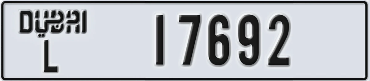 UAE License Plate Dubai L 17692