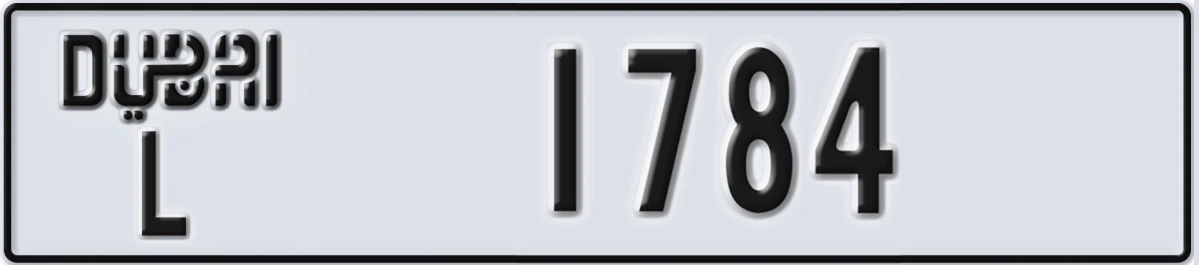 UAE License Plate Dubai L 1784
