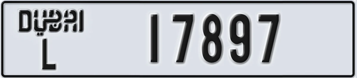 UAE License Plate Dubai L 17897