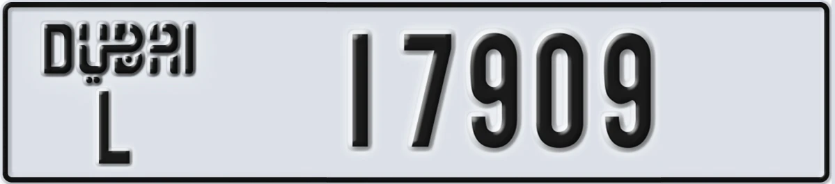 UAE License Plate Dubai L 17909