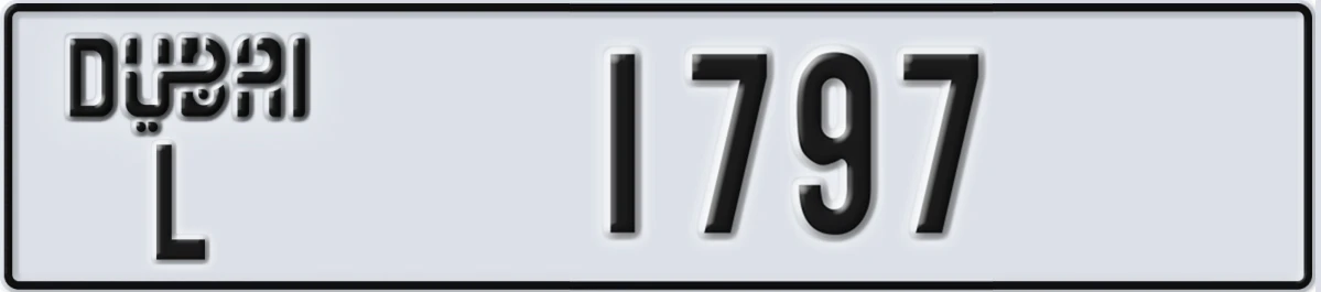 UAE License Plate Dubai L 1797