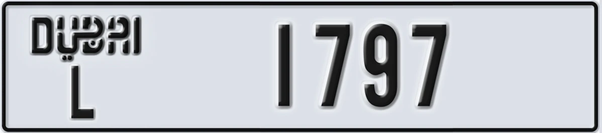 UAE License Plate Dubai L 1797