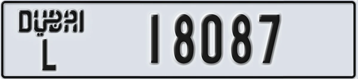 UAE License Plate Dubai L 18087
