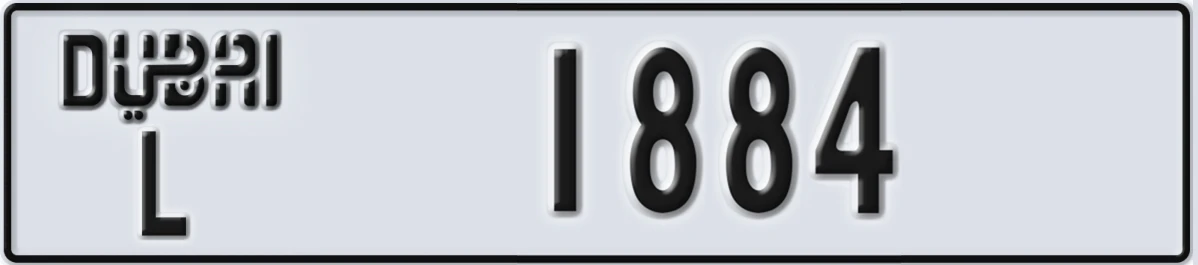 UAE License Plate Dubai L 1884