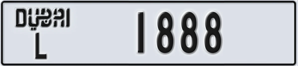 UAE License Plate Dubai L 1888