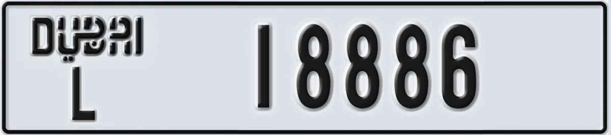 UAE License Plate Dubai L 18886