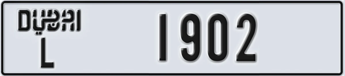UAE License Plate Dubai L 1902
