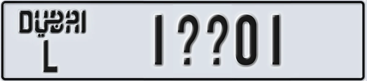 UAE License Plate Dubai L 1XX01