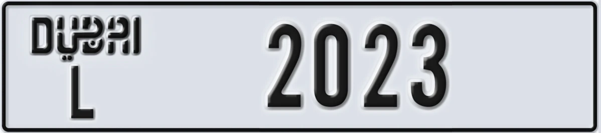 UAE License Plate Dubai L 2023