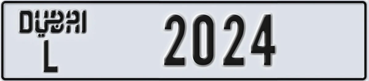 UAE License Plate Dubai L 2024