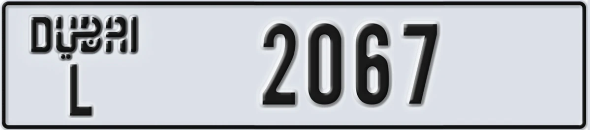UAE License Plate Dubai L 2067