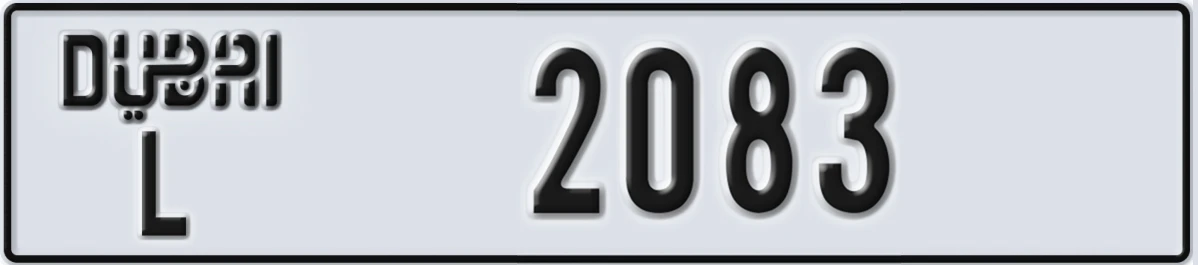 UAE License Plate Dubai L 2083