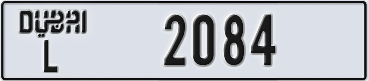 UAE License Plate Dubai L 2084