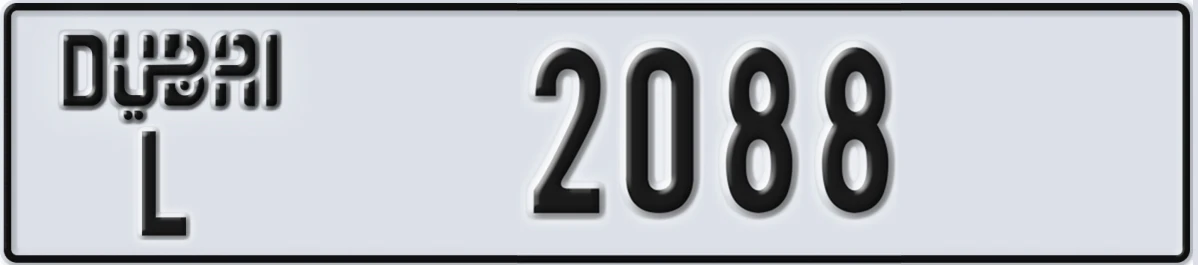 UAE License Plate Dubai L 2088